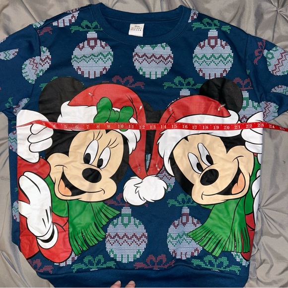 Disney Blue Mickey and Minnie Christmas Sweatshirt - Picture 5 of 11